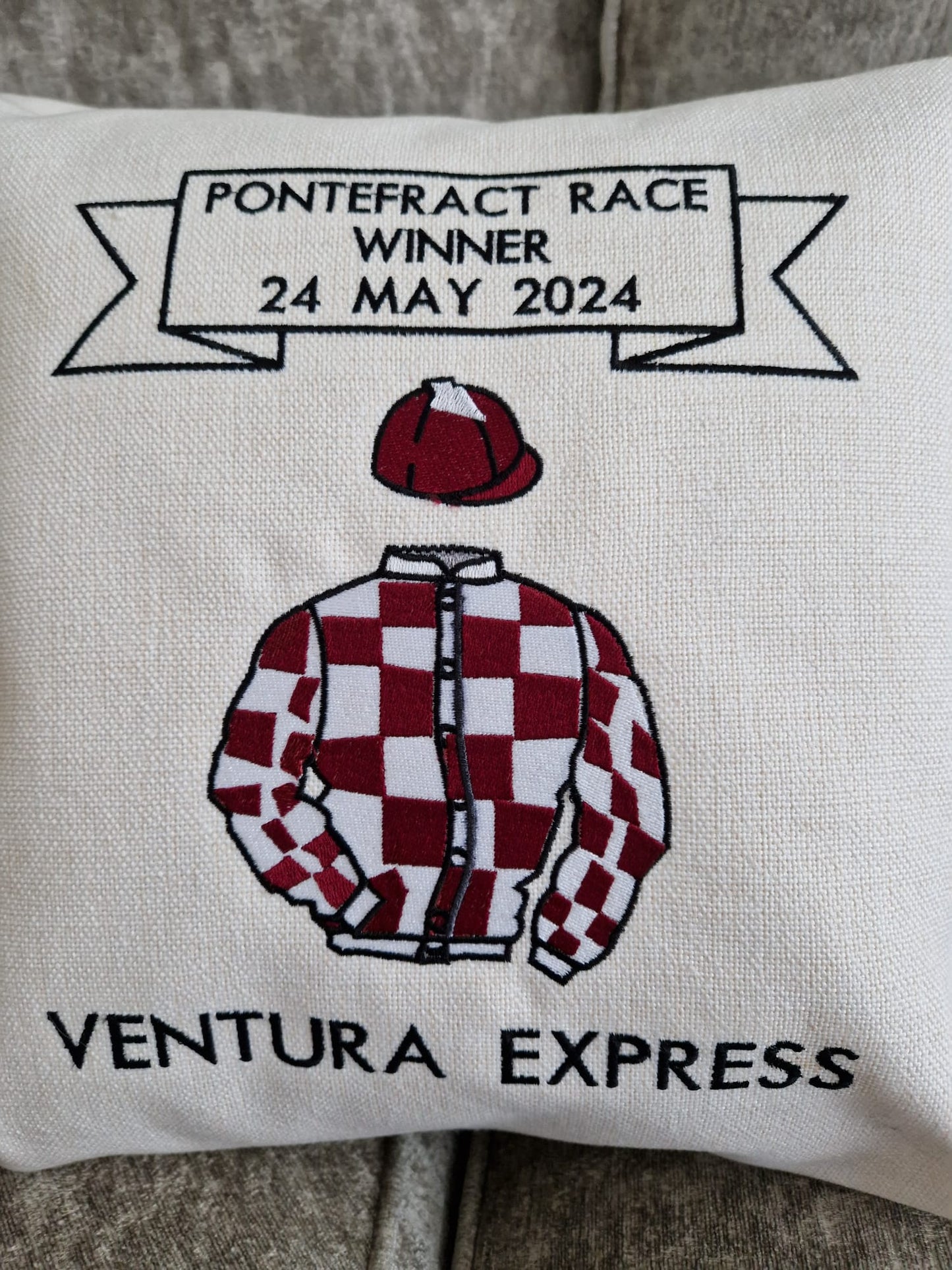 Embrodered Silks Winners Cushions